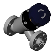 Manual straight-through valve CF flange