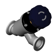 Manual straight-through valve KF flange