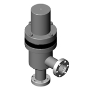 Pneumatic angle valve CF flange