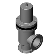 Pneumatic angle valve ISO flange